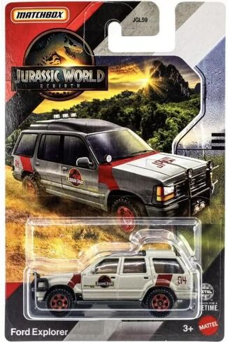 Matchbox Jurassic World Rebirth Ford Explorer [أسمر وأحمر] لعبة سيارة مصبوبة بمقياس 1:64 in Kuwait