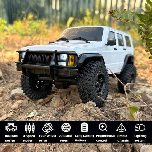 WPLDEWAN RC Rock Crawler RC Truck 4x4 1/18 مقياس التحكم عن بعد Jeep Hobby Grade RTR جميع التضاريس 370 محرك ناعم 2.4 جيجا هرتز متناسب بالكامل 3 نطاقات ترقية نظام إضاءة الهيكل‌ للبالغين in Kuwait