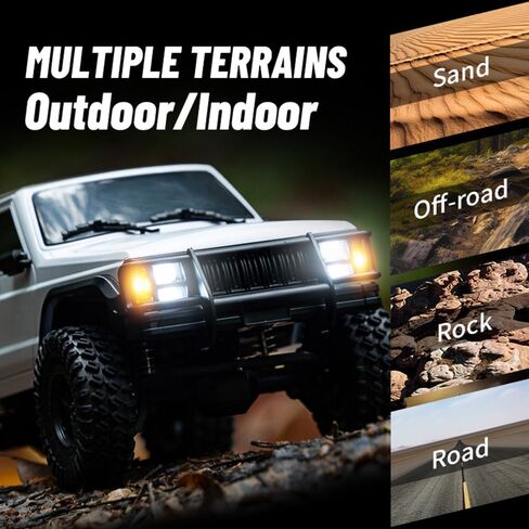 WPLDEWAN RC Rock Crawler RC Truck 4x4 1/18 مقياس التحكم عن بعد Jeep Hobby Grade RTR جميع التضاريس 370 محرك ناعم 2.4 جيجا هرتز متناسب بالكامل 3 نطاقات ترقية نظام إضاءة الهيكل‌ للبالغين in Kuwait
