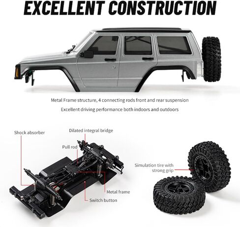 WPLDEWAN RC Rock Crawler RC Truck 4x4 1/18 مقياس التحكم عن بعد Jeep Hobby Grade RTR جميع التضاريس 370 محرك ناعم 2.4 جيجا هرتز متناسب بالكامل 3 نطاقات ترقية نظام إضاءة الهيكل‌ للبالغين in Kuwait
