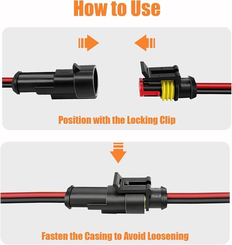 10Pcs Car Waterproof Electrical Connectors, 2 Pin Connector, 16 AWG 2 Wire Connector Male and Female Plug for Car, Truck, Marine and Boat Electrical Wiring in Saudi Arabia
