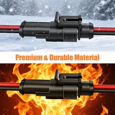 10Pcs Car Waterproof Electrical Connectors, 2 Pin Connector, 16 AWG 2 Wire Connector Male and Female Plug for Car, Truck, Marine and Boat Electrical Wiring in Saudi Arabia