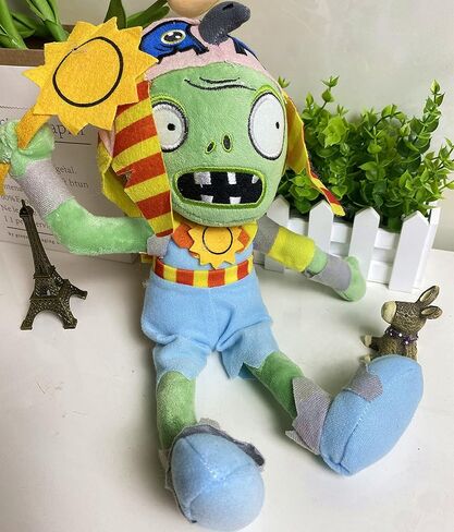 4 PCS PVZ Plant and Zombies Plush Zombies Sets 1 2 Stuffed Soft Toys Wizard Zombie, Sun Zombie, Red Boy Zombie, Sticker Zombie PVZ Figure Doll New in Saudi Arabia