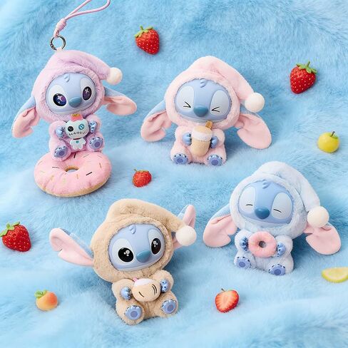 Stitch Eat Something Before Sleep Collection Blind Box Plush Toy Keychain Surprise Vinyl Figures Model Random Design Toy Collection for Bag Decoration Gifts for Friends and Family, Single Box in Kuwait
