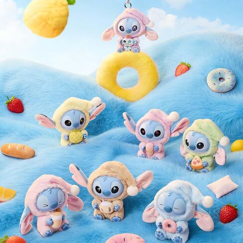 Stitch Eat Something Before Sleep Collection Blind Box Plush Toy Keychain Surprise Vinyl Figures Model Random Design Toy Collection for Bag Decoration Gifts for Friends and Family, Single Box in Kuwait