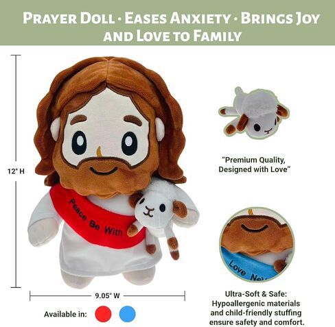 Jesus Holding Lamb Plush Doll – Soft Jesus Plush Doll ，Inspirational Religious Stuffed Toy Shepherd Theme for Kids & Adults，Best Gift for Birthday& Christmas&Easter in Saudi Arabia