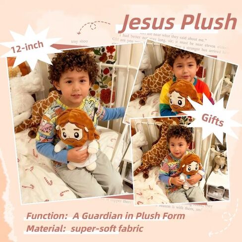 Jesus Holding Lamb Plush Doll – Soft Jesus Plush Doll ，Inspirational Religious Stuffed Toy Shepherd Theme for Kids & Adults，Best Gift for Birthday& Christmas&Easter in Saudi Arabia