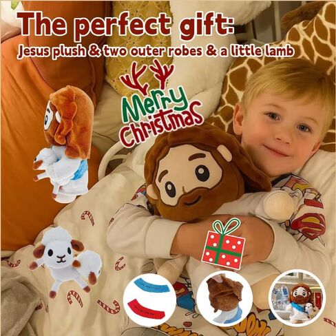 Jesus Holding Lamb Plush Doll – Soft Jesus Plush Doll ，Inspirational Religious Stuffed Toy Shepherd Theme for Kids & Adults，Best Gift for Birthday& Christmas&Easter in Saudi Arabia