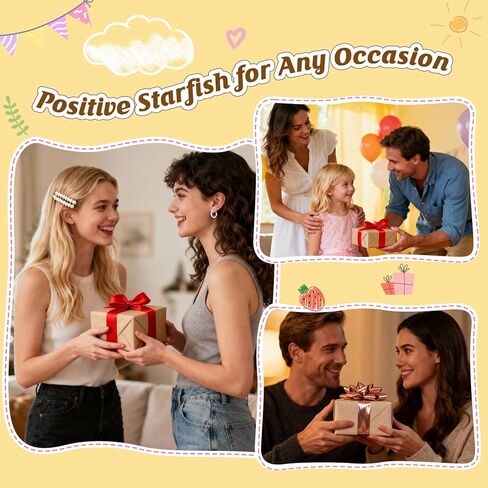 Positive Calming Gift – Mini Crochet Starfish Plush with Message Sign, Handmade 4-inch, Coastal Orange, Kawaii Desk Decor, Year-Round Encouragement in Saudi Arabia