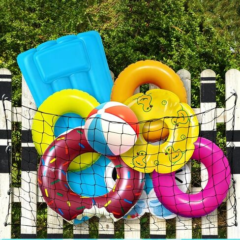 71 x 47 in Large Pool Toy Float Storage Net,Hanging Elastic Mesh Net Organizer with 20 Hooks and 20 Cable Ties,Swimming Poolside Fence Holder for Inflatable Floats Rafts Noodles Balls in Saudi Arabia