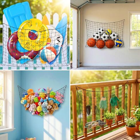 71 x 47 in Large Pool Toy Float Storage Net,Hanging Elastic Mesh Net Organizer with 20 Hooks and 20 Cable Ties,Swimming Poolside Fence Holder for Inflatable Floats Rafts Noodles Balls in Saudi Arabia