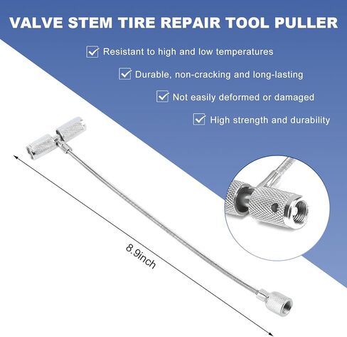 Valve Fishing Tool, 3 in 1 Valve Stem Puller/Installation Tool Tire Plug Core Remover, Multifunction Automotive Wheel Stems Repair Fishing Tools for Schrader Type Valves in Saudi Arabia
