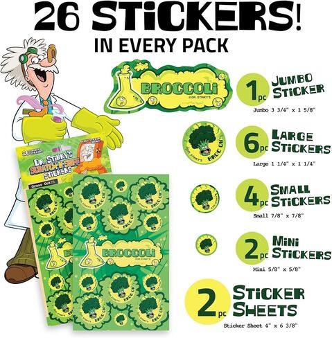 Just For Laughs Dr. Stinky’s Scratch N Sniff Stickers Spring 6-Pack, Blueberry, Flower, Strawberry, Unicorn Poop, Fruit Punch, Leather in Saudi Arabia