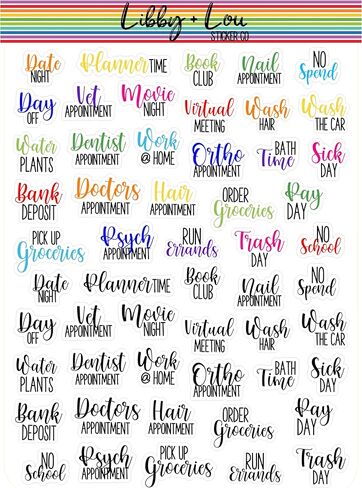 Script Sampler Planner Stickers | Libby and Lou Sticker Co in Kuwait