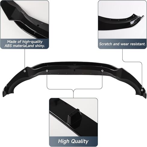 Front Lip Compatible with BMW X3 G01 (2018-2021) X4 G02 (2019-2021) M-Sport Model, ABS Gloss Black Bumper Air Splitter in Kuwait