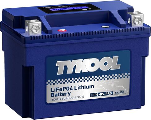 YTX9-BS-PRO LiFePO4 battery, 5Ah 300CCA, 3X Cranking Amps, 5X Longer Life, Powersports ATV UTV Riding Lawn Mower Battery Compatible with Honda EU3000is 400ex Predator Generator in Kuwait