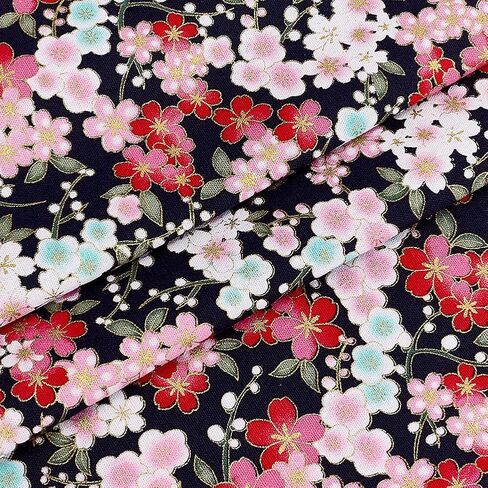 MAYJOYDIY 1.1 Yards x 58.3 Inch Black Japanese Butterfly Printed Cotton Fabrics, Japanese Style Quilting Fabric Bronzing Design for Sewing Clothing Bag Tablecloth Sofa Pillow DIY Crafts in Kuwait