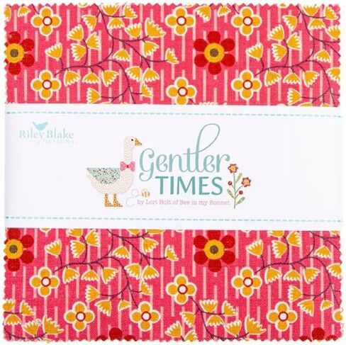 مجموعة Gentler Times Fabric من تصميم Lori Holt of Bee في My Bonnet وIt’s Sew Emma | تصاميم رايلي بليك | القطع المسبقة والأطقم والأفكار الخاصة بخياطة اللحف والخياطة والديكور المنزلي (مكدس مقاس 5 بوصات) in Kuwait