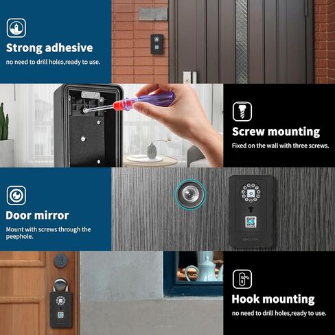 SFW NEW Smart Lock Box,Bluetooth Key Box with App Control & Passcode, Waterproof Wall Mounted & Door Hanging Security Key Lock Box for Home Realtor Office Home Warehouse(Non fingerprint) in Saudi Arabia