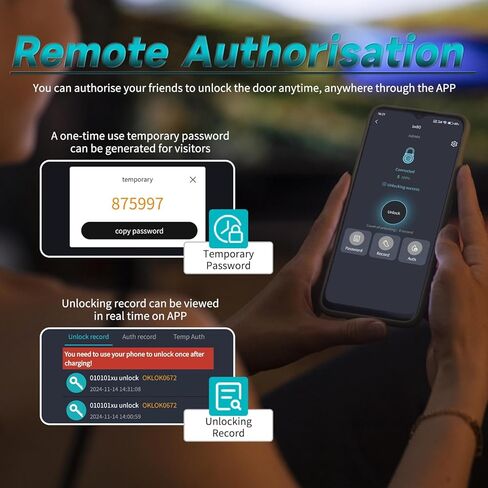 SFW NEW Smart Lock Box,Bluetooth Key Box with App Control & Passcode, Waterproof Wall Mounted & Door Hanging Security Key Lock Box for Home Realtor Office Home Warehouse(Non fingerprint) in Saudi Arabia