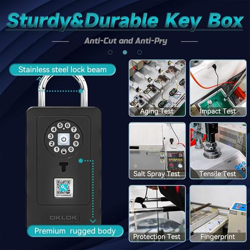 SFW NEW Smart Lock Box,Bluetooth Key Box with App Control & Passcode, Waterproof Wall Mounted & Door Hanging Security Key Lock Box for Home Realtor Office Home Warehouse(Non fingerprint) in Saudi Arabia