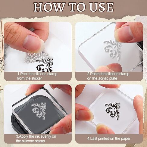 GLOBLELAND 6 Sheets Reading Diary Clear Stamps Set with 3 Pcs Acrylic Blocks and 2 Style Scrapbook Papers for Card Making DIY Scrapbooking Photo Album Decor in Kuwait