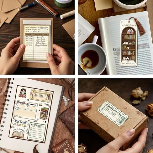 GLOBLELAND 6 Sheets Reading Diary Clear Stamps Set with 3 Pcs Acrylic Blocks and 2 Style Scrapbook Papers for Card Making DIY Scrapbooking Photo Album Decor in Kuwait
