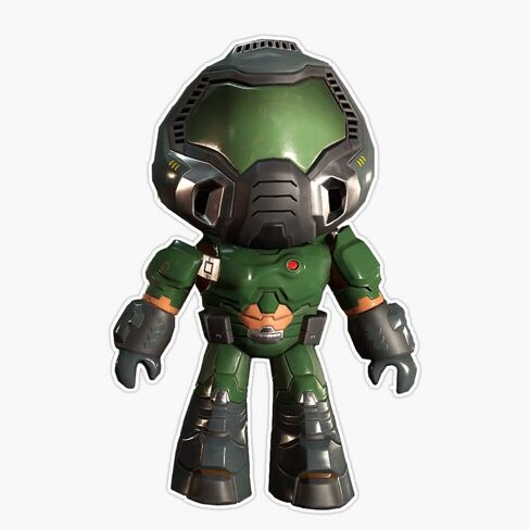 ملصق فينيل مغناطيسي كلاسيكي من MAGNET Doomguy مقاس 5 بوصات in Kuwait