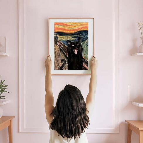 Sanjee Black Cat Diamond Art Painting Kits for Adults Beginner, 5D DIY Animal Round Full Drill Gem Abstract Art Crafts for Home Wall Decor Gift, 12x16inch in Saudi Arabia