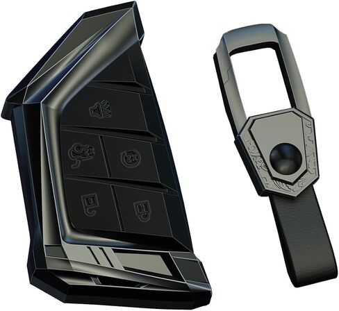 Key Fob Cover for Cadillac CT4 CT5 XT4 Lyriq CELESTIQ Escalade Escalade ESV Key Case Shell Remote Holder Protector Keyless Entry Sleeve Accessories (Black) in Saudi Arabia