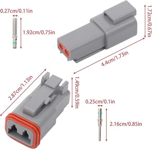 10 Sets 2 Pin Electrical Connector Kit with Terminals Universal DT04-2P DT06-2S IP67 Sealed Plug for 14-20 AWG Wire in Auto, Boat, Motorcycle Projects in Saudi Arabia