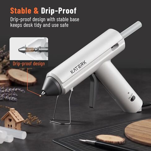 Katerk 60W Full Size Hot Glue Gun, Drip-Free 60s Fast Preheating with 15pcs Large Glue Sticks (7/16"), Heavy Duty Industrial Glue Gun Kit for Arts, Crafts DIY, Repair, Gift, Sealing, Decorating in Saudi Arabia