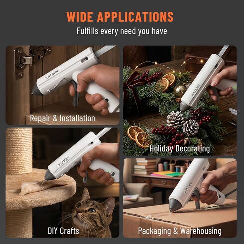 Katerk 60W Full Size Hot Glue Gun, Drip-Free 60s Fast Preheating with 15pcs Large Glue Sticks (7/16"), Heavy Duty Industrial Glue Gun Kit for Arts, Crafts DIY, Repair, Gift, Sealing, Decorating in Saudi Arabia