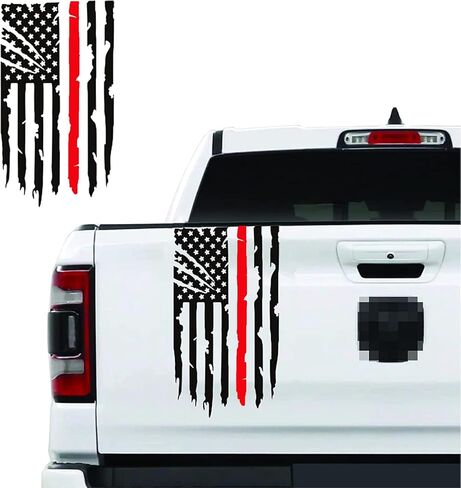 Zhizhong Distressed Truck Rear Tailgate American Flag Vinyl Decal Sticker Compatible with Most Pickup Trucks (11" x 20" Thin Blue Line) in Saudi Arabia