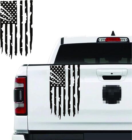 Zhizhong Distressed Truck Rear Tailgate American Flag Vinyl Decal Sticker Compatible with Most Pickup Trucks (11" x 20" Thin Blue Line) in Saudi Arabia