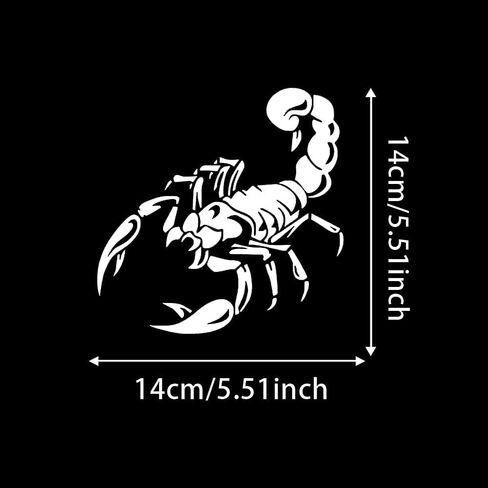 Scorpion Vinyl Decal - 5.5"x5.5" Car Sticker for Motorcycle, Car, Helmet - Edgy Tribal Waterproof Emblem | #AZ13 (White) in Saudi Arabia