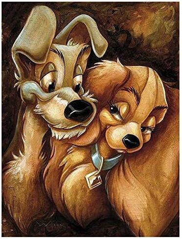 Better Selection Lady and The Tramp Diamond Art Kit for Adults, 5D Full Drill DIY Arts & Crafts Bling Artwork Decor Gift Set with Crystal Rhinestone Gems 11.81x15.75 inch in Saudi Arabia