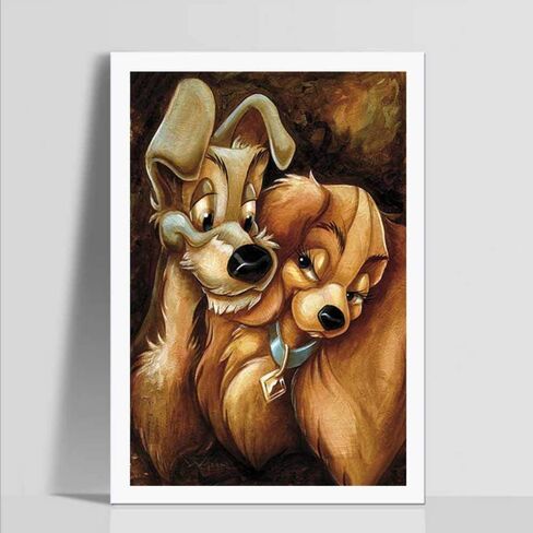 Better Selection Lady and The Tramp Diamond Art Kit for Adults, 5D Full Drill DIY Arts & Crafts Bling Artwork Decor Gift Set with Crystal Rhinestone Gems 11.81x15.75 inch in Saudi Arabia