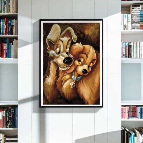 Better Selection Lady and The Tramp Diamond Art Kit for Adults, 5D Full Drill DIY Arts & Crafts Bling Artwork Decor Gift Set with Crystal Rhinestone Gems 11.81x15.75 inch in Saudi Arabia