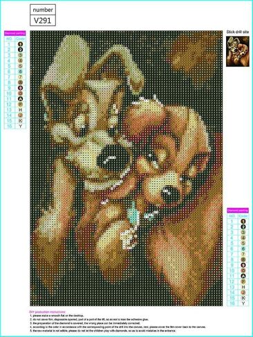 Better Selection Lady and The Tramp Diamond Art Kit for Adults, 5D Full Drill DIY Arts & Crafts Bling Artwork Decor Gift Set with Crystal Rhinestone Gems 11.81x15.75 inch in Saudi Arabia