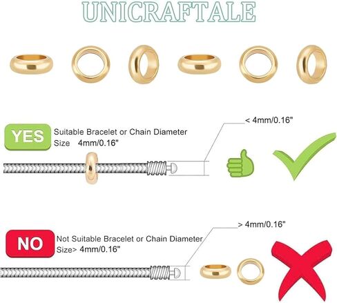 UNICRAFTALE 100Pcs 18K Gold Plated Stainless Steel Round Loose Beads, 6mm Diameter, 4mm Hole, for DIY Jewelry Making in Kuwait