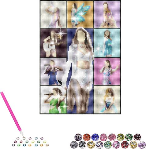 AUMIDO 5D Diamond Painting for Adults,Pop Singer DIY Diamond Painting Kits,Tay lor Gifts for Women & Wall Home Decor 12x16 in Saudi Arabia