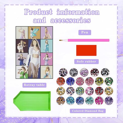 AUMIDO 5D Diamond Painting for Adults,Pop Singer DIY Diamond Painting Kits,Tay lor Gifts for Women & Wall Home Decor 12x16 in Saudi Arabia