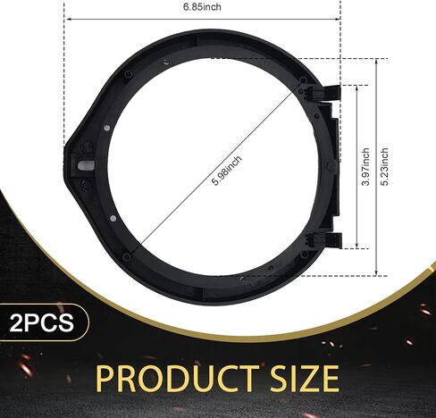 2 PCS Car Speaker Adapter Spacer, 6.5 " Speaker Mounting Bracket, Car Audio Upgrade Accessories, Compatible with Honda Fit Accord Ling Pai Civic Feng Fan CRV Binzhi (Black) in Saudi Arabia