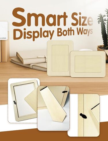 Sobizis DIY Wood Picture Frame Kit with NFC Postcard 7.5×5.5 in Unfinished Frame with Stand Customizable Digital Greeting Card for Birthday Wedding Graduation Holiday Gift 6 Sets in Saudi Arabia