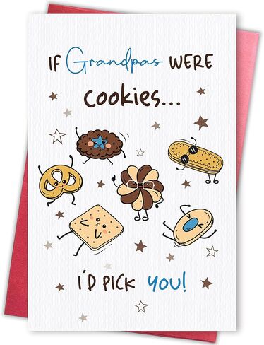 Father's Day Card for Grandpa, Funny Grandpa Birthday Card, Cute Cookie Grandfather Card Gift from Granddaughter or Grandson, If Grandpas Were Cookie...I'd Pick You! in Saudi Arabia