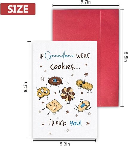 Father's Day Card for Grandpa, Funny Grandpa Birthday Card, Cute Cookie Grandfather Card Gift from Granddaughter or Grandson, If Grandpas Were Cookie...I'd Pick You! in Saudi Arabia