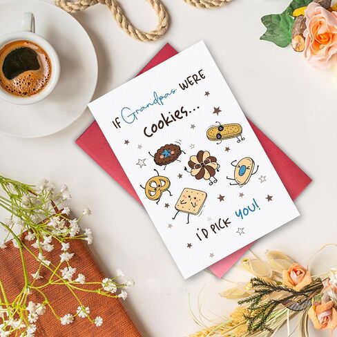 Father's Day Card for Grandpa, Funny Grandpa Birthday Card, Cute Cookie Grandfather Card Gift from Granddaughter or Grandson, If Grandpas Were Cookie...I'd Pick You! in Saudi Arabia