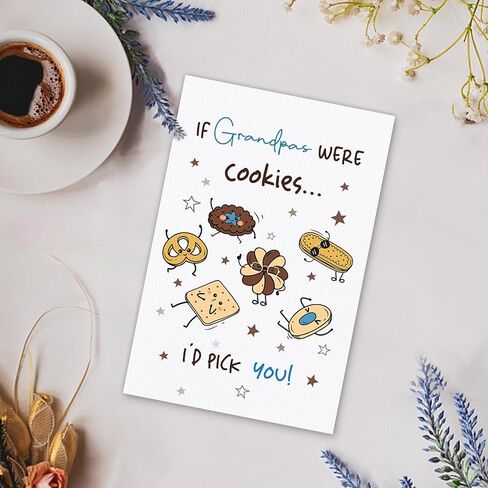 Father's Day Card for Grandpa, Funny Grandpa Birthday Card, Cute Cookie Grandfather Card Gift from Granddaughter or Grandson, If Grandpas Were Cookie...I'd Pick You! in Saudi Arabia