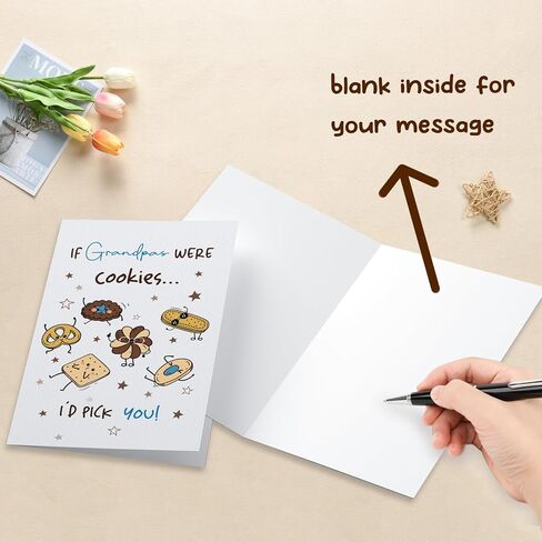 Father's Day Card for Grandpa, Funny Grandpa Birthday Card, Cute Cookie Grandfather Card Gift from Granddaughter or Grandson, If Grandpas Were Cookie...I'd Pick You! in Saudi Arabia